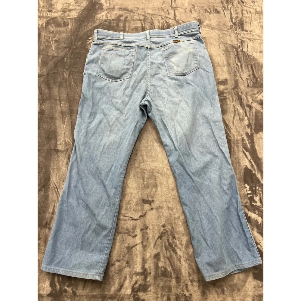 Wrangler Jeans Mens‎ 42x30 Blue Light Wash Straight Leg Vintage Made in USA